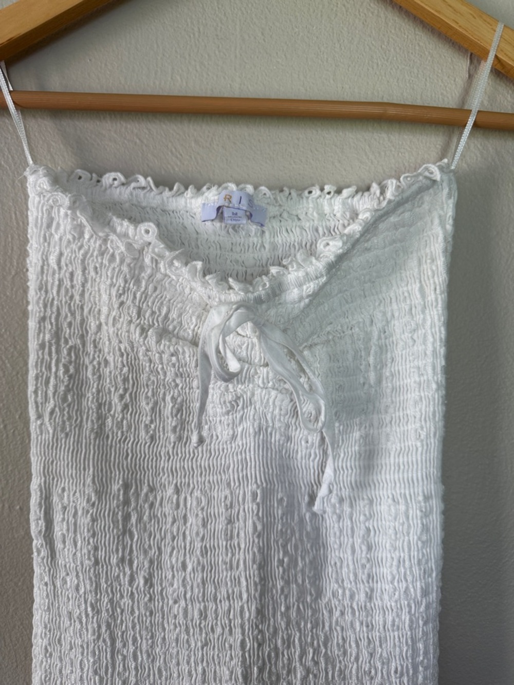 iris White Strapless Eyelet Ruffle Sundress - Picture 2 of 8